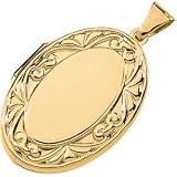 14K Yellow Gold Large Oval Locket