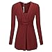 Simier Fariry Women's Long Sleeve Pleated Blouse Draped Shoulder Tops Tunic