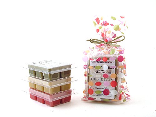 Deep Thoughts 3pk Melty Cube Scented Wax Melts: Hippie Days (eucalyptus,thyme,cedar,patchouli), Enchanted Sandalwood (sandalwood,mandarin) and Nag Champa (patchouli,juniper,vanilla,rose geranium,lavender). 3.2 oz each
