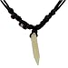 Mens Womens Surf Surfer Ethnic Cord Necklace With Carved Bone Pendant - J