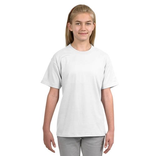 Port & Company Youth 50/50 Cotton/Poly T-Shirt, White, X-Large (18-20)