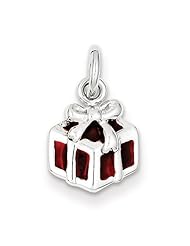 Sterling Silver Enameled Gift Box Charm