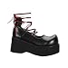 DANK-112, 3 1/4'' Women's Gothic D/Ring Lace-up Platform Shoes in Sizes 5-13, Demonia by Pleaser USA