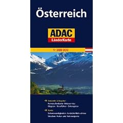 ADAC L�nderkarte �sterreich 1:300.000: Register: Legende, Citypl�ne, Ortsregister mit Postleitzahlen. Karte: Sehensw�rdigkeiten, Natur- und Nationalparks, landschaftlich sch�ne Strecken