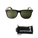 UB Black Wayfarer Inspired Sunglass with Drawstring Sunglass Pouch