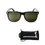 UB Black Wayfarer Inspired Sunglass with Drawstring Sunglass Pouch