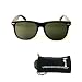 UB Black Wayfarer Inspired Sunglass with Drawstring Sunglass Pouch