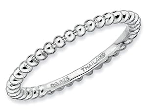 Stackable Expressions Sterling Silver Rhodium Stackable Ring Size 7