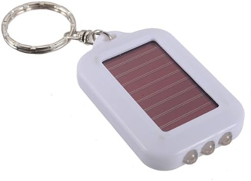 White 3 LED Solar Panel Energy Flashlight Torch Lamp Keychain