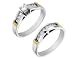 Diamond Cathedral Engagement Ring & Wedding Band Set 2/5 Carat (ctw) in 14K White and Yellow Gold