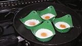 Egg Poacher, Poaching Pods, Green, Four Plus Two Free, Silicone, by Rapidtradezone