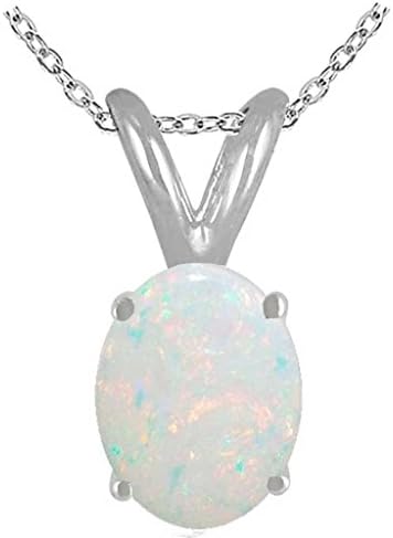 0.40Ct Oval Opal Pendant in Sterling Silver