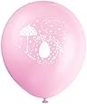 12" Latex Pink Umbrellaphants Baby Shower Balloons, 8ct