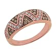 14K Rose Gold Brown and White Diamond Ring/Band