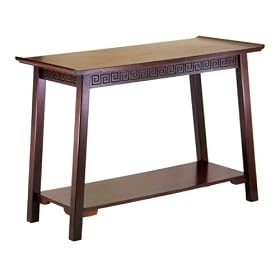 Winsome 94741 Chinois Console Table with Shelf Antique Walnut Winsome 94741 Chinois Console Table with Shelf - Antique Walnut