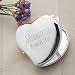 Personalized Silver Compact Mirror - Engraved Heart Design