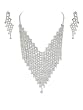 American Bridal Prom Jewelry Crystal Studded Necklace Earring Set