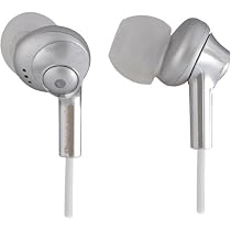 Panasonic RP-HJE300 Portable Earbud Headphones with Carrying Pouch (Silver)