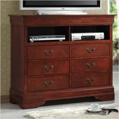 Fountain Hills Media Chest in Rich Cherry