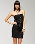 Linen Little Strapless Dress - BLACK (00)