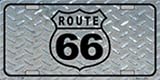 Route 66 Shield Diamond Plate Toolbox Background License Plate plates tag tags auto vehicle car front Route 66 Shield Diamond Plate Toolbox Background License Plate plates tag tags auto vehicle car front