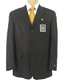 Alfani Mens 3 Button Solid Black Linen Sport Coat / Blazer / Jacket - Size 44L
