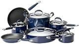 KitchenAid Gourmet Essentials Hard Base 12 Piece Cookware Set, Navy