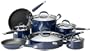 KitchenAid Gourmet Essentials Hard Base 12 Piece Cookware Set, Navy