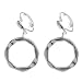 Sterling Silver Hammered Gypsy Hoop Clip On Earring