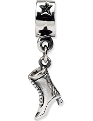 Reflection Beads Silver High Heel Boot Shoe Accessory Dangle