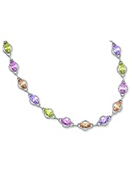 Sterling Silver 7.5inch Multicolor Cz Bracelet