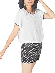 Chiffon/Cotton/Polyester Dots Print Summer Mini Dress 