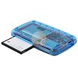 Eforcity Clear Blue USB Memory Card Reader for Compact Flash CF I, CF II, CF Ultra II / MicroDrive / Smart Media Card / xD / Secure Digital: SD, SDC