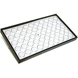 50 White Foam Gem Jars Showcase Stackable Display Tray