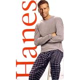Men's Pajamas - Long Sleeve T-Shirt and Flannel Pants by Hanes