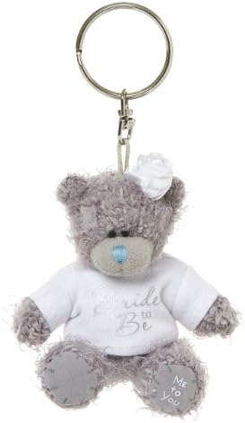 Me to You 3-inch Tatty Teddy Bear 'Bride to Be' Keyring (Grey)