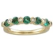 14K Yellow Gold Emerald and Diamond Ring/Anniversary Band