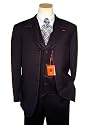 Steve Harvey Black "Code Red" Super 120's Wool Wideleg Suit By Zanetti