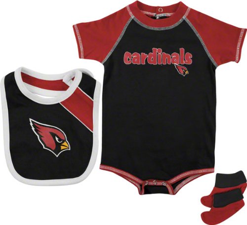 Arizona Cardinals Infant Creeper, Bib, and Bootie Set