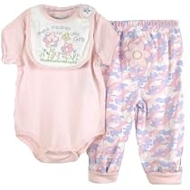 Newborn Girls 3pc Thank Heaven for Little Girls Pants Set, 6/9M