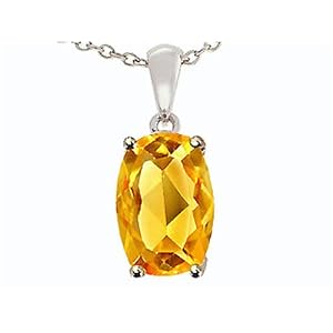 Buy 1.50 cttw Genuine Citrine Pendant - 14kt White or Yellow Gold LIFETIME WARRANTY