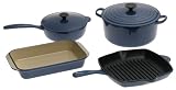 Review Le Creuset M05196-09 / Le Creuset M0519609 6-Piece Enameled Cast Iron Cookware Set (Blue)