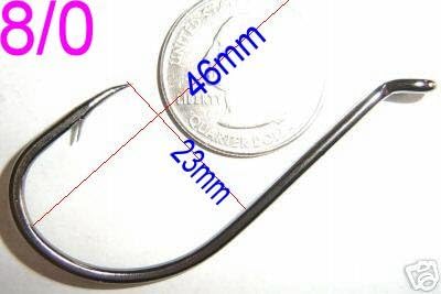 High Carbon Octopus Fishing Hooks size 8/0 50 pcs/bag