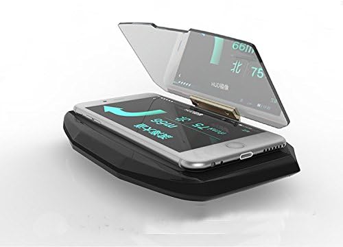 Yatimo Creative Vehicle-Mounted HUD Head Up Display Holder for IPhone Samsung Smart Phone Navigation (Black)
