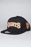 American Needle Hats The San Francisco Giants Second Skin Snapback Cap in Black,Hats for Men, One Size,Black