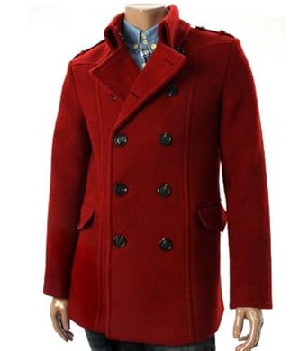 Mens Casual Double Breasted PEA Coat (024D)