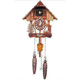 Black Forest - German Battery operated Cuckoo Clock with 12 Tunes 421QM by Alexander Taron