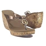 Baby Phat Cork Wedge Medallion Bronze wedges