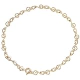 18kt Gold Over Sterling Silver Fantasy S Swirl Chain Link Anklet 9in