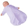 Kiddopotamus & Co Dreamsie Luxe Sleeper And Sleep Cap- Lilac With Star And Crescent Moon Appliques